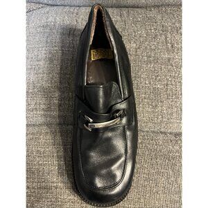 Nunn Bush Black Leather Slip-on Loafer Preppy Academia Metal Accent Mens 11 1/2M